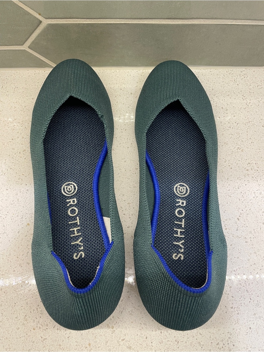 Rothy’s Round Toe Emerald Green Ballet Flats